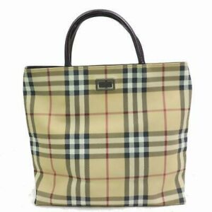 Authentic Burberry London Tote Bag Light Brown PVC