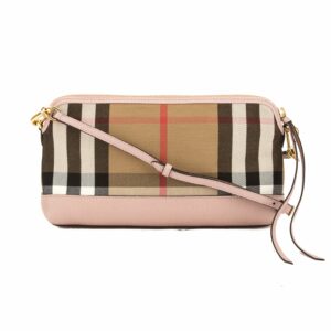 Burberry Pale Orchid Leather and House Check Abingdon Clutch Bag (3647007)