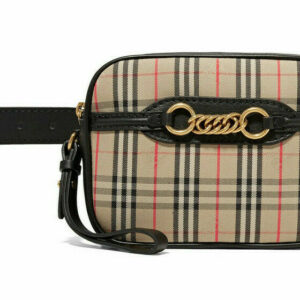 Burberry 1983 Checked Chain Link Cotton-drill Belt Bum Bag Wristlet Pouch