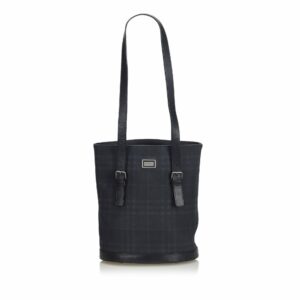 Pre-Loved Burberry Black PVC Plastic Smoke Check Tote Bag United Kingdom