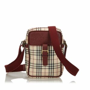 Pre-Loved Burberry Brown House Check Canvas Crossbody Bag United Kingdom