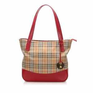 Burberry Haymarket Check Canvas Tote Bag (SHG-11814)