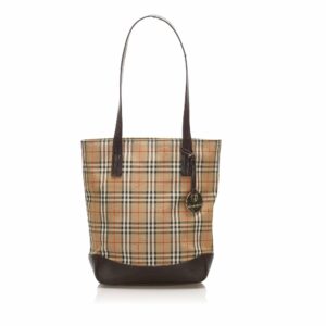 Burberry Haymarket Check Canvas Tote Bag (SHG-11866)