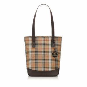 Burberry Haymarket Check Canvas Tote Bag (SHG-12047)