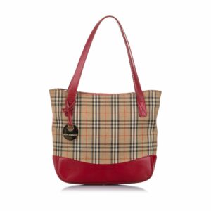 Burberry Haymarket Check Canvas Tote Bag (SHG-16998)