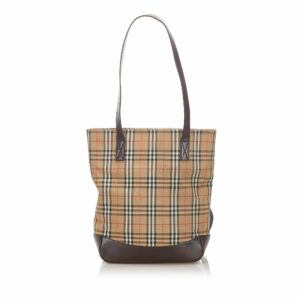 Burberry Haymarket Check Canvas Tote Bag (SHG-17510)