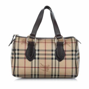 Burberry Haymarket Check Coated Canvas Boston Bag (SHG-16673)