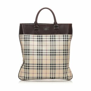 Burberry House Check Canvas Tote Bag (SHG-14005)