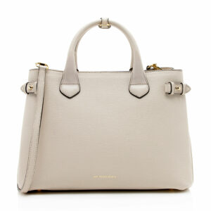 Burberry House Check Leather Banner Medium Tote  (SHF-12528)