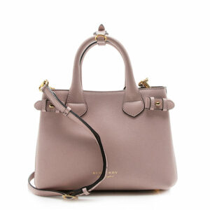 Burberry House Check Leather Banner Small Tote