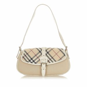 Burberry Nova Check Canvas Shoulder Bag (SHG-20156)