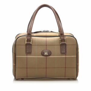 Burberry Plaid Canvas Boston Bag (SHG-13710)