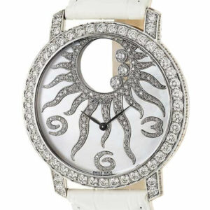 Chopard Happy Sun In White Gold With Diamond Bezel On Alligator Leather Strap Mop Dial 207470-1002