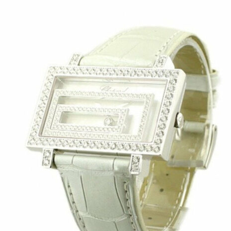 Chopard Happy Spirit In White Gold With Diamond Bezel Alligator Leather Stra 209168-1001 Watch