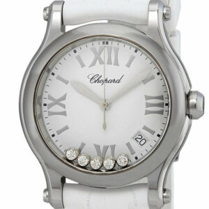 Chopard Happy Sport White Matte Dial Ladies Diamond Watch 278582-3001