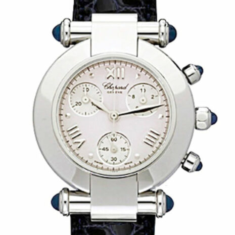 Chopard Imperiale Chronograph 31Mm In Steel On Black Leather Strap With Silver Dial 388378-23 Watch