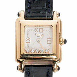 Chopard Mini Happy Sport Square Yellow Gold White 276851/0001 Watch