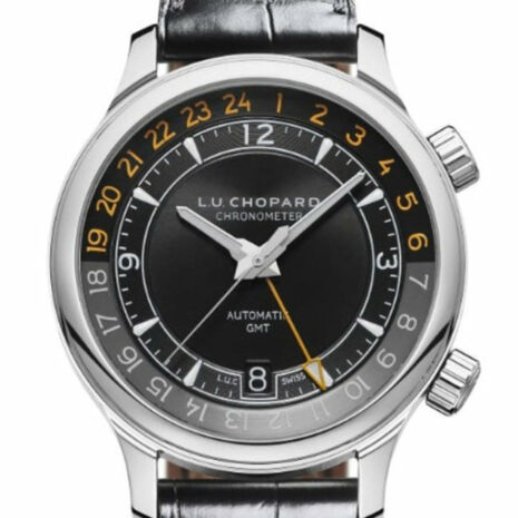 Chopard L.u.c Gmt One 42Mm Stainless Steel Watch 168579-3001 Black / None