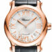 Chopard Happy Sport 36Mm Silver Guilloche Dial 18K Rose Gold And Diamonds Ladies Watch 274808-5001 /