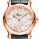Chopard Happy Sport 36Mm Silver Guilloche Dial 18K Rose Gold And Diamonds Ladies Watch 274808-5001 /