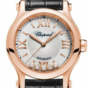 Chopard Happy Sport 30Mm 18K Rose Gold And Diamonds Automatic Watch 274893-5001 Silver / None