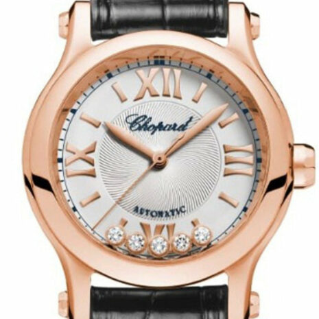 Chopard Happy Sport 30Mm 18K Rose Gold And Diamonds Automatic Watch 274893-5001 Silver / None