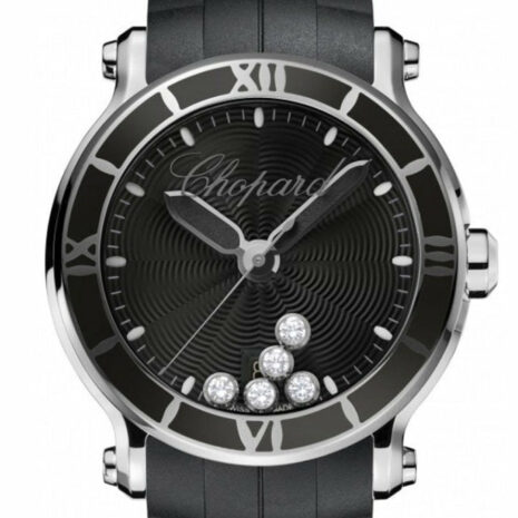 Chopard Happy Sport 42Mm Black Rubber Strap Watch 288525-3005 / None