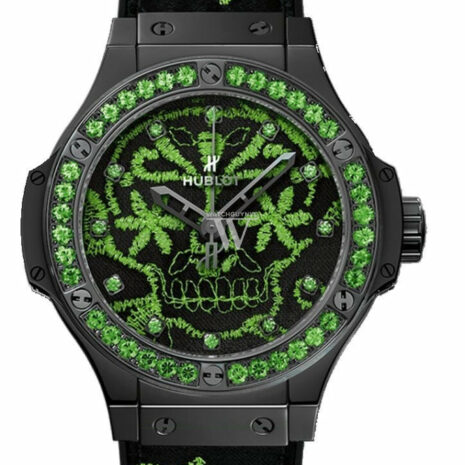 Hublot Big Bang 41Mm Broderie Sugar Skull Fluo Malachik Green Watch 343.cg.6590.nr.1222 Green