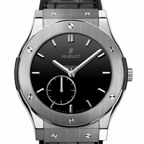 Hubolt Classic Fusion 45Mm Black Dial Titanium Mens Watch 515Nx1270Lr