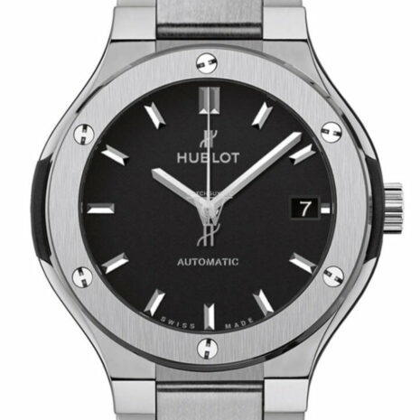 Hublot Classic Fusion Matte Black Dial Automatic Titanium Ladies Watch 585.nx.1170.nx
