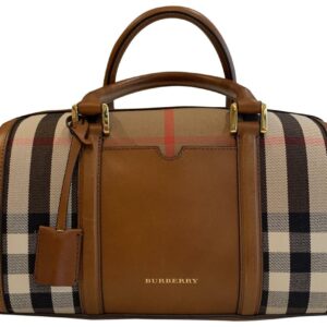 Burberry Crossbody Medium Alchester Brown Canvas Satchel