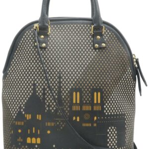 Burberry Bloomsbury Prorsum London City Motif 2way Dome Black Leather Tote