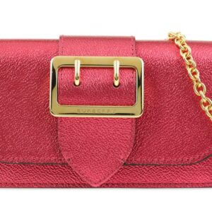 Burberry Buckle Mini Phone Metallic Pink Leather Cross Body Bag