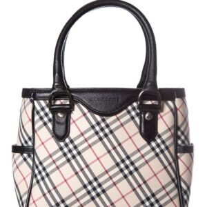 Burberry Nova Check Handle Multicolor Canvas Tote