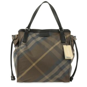 Burberry Packable Check Sm Buckleigh Brown Nylon Tote