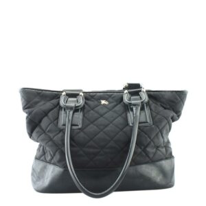 Burberry Quilted Leather Black Canvas Tote
