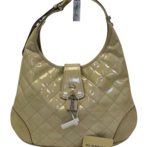 Burberry Handbag Quilted Patent Leather Brooke Hobo Bag
