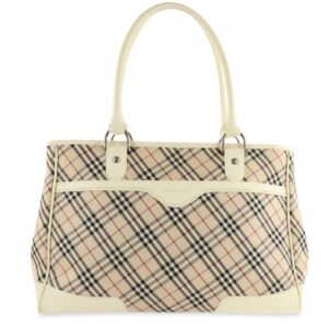 Burberry Shoulder Bag Beige Canvas Tote