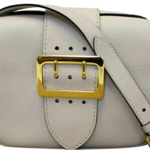 Burberry Small Buckle Limestone Leather Cross Body Bag