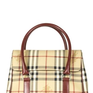 Burberry Tan House Check Handbag Brown Canvas Shoulder Bag