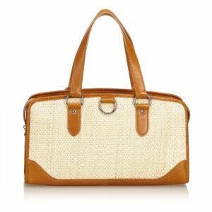 Pre-Loved Burberry Brown Beige Straw Natural Material Handbag United Kingdom