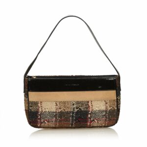 Pre-Loved Burberry Brown Beige Wool Fabric Plaid Baguette United Kingdom