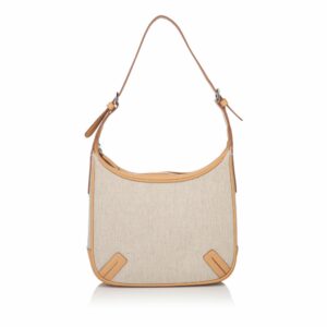 Pre-Loved Burberry Brown Beige Canvas Fabric Shoulder Bag United Kingdom