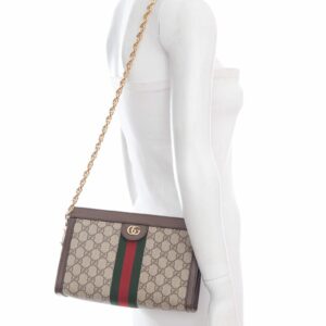 Gucci Brown Beige Small GG Supreme Ophidia Handbag