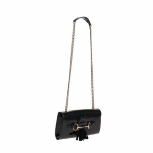 Gucci Emily Chain Flap Black Patent