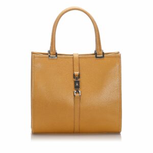 New Gucci Brown Beige Calf Leather Jackie Tote Bag Italy
