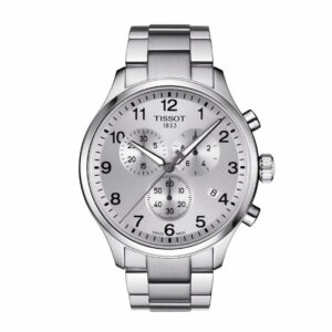 Tissot Chrono XL Classic Quartz Stainless Steel Case Silver Dial Grey Strap Gent Watch T1166171103700