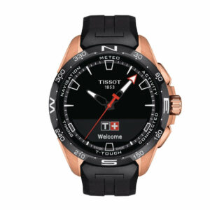 Tissot T-Touch Connect Solar Quartz Antimagnetic Titanium case with Rose Gold pvd coating Black Dial Black Strap Gent Watch T1214204705102