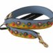 Dolce & Gabbana Blue Leather Bag Strap with Multicolor Zigzag Pattern and Gold-Toned Hardware