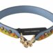 Dolce & Gabbana Blue Leather Bag Strap with Multicolor Zigzag Pattern and Gold-Toned Hardware
